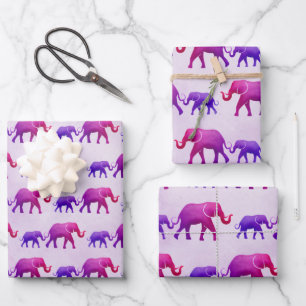 Ombre Elephants Geschenkpapier Set
