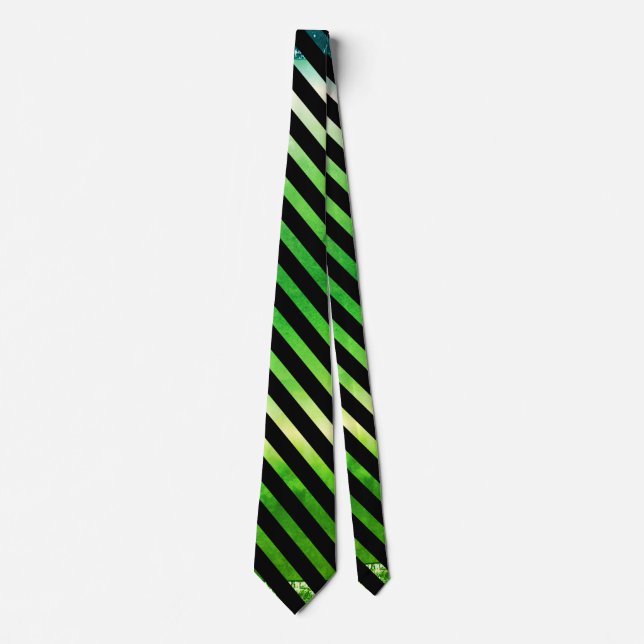 Ombre Emerald Yellow Blue Green Krawatte (Vorderseite)