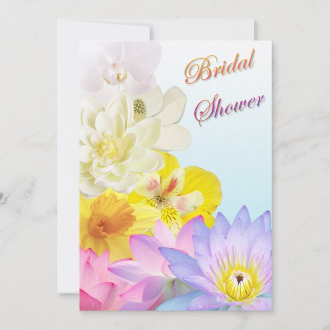 Ombre Floral Bridal Dusche Einladung (Vorderseite)