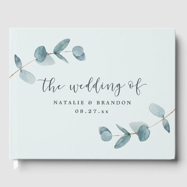 Ombre French Garden Floral Pink Peony Wedding Gästebuch (Vorderseite)