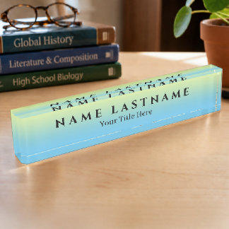 Ombré Gelb Blau Pastell Namensplakette