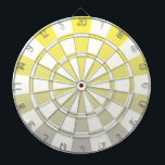 Ombre Gelb, grau und weiß Dartscheibe<br><div class="desc">Ombre Yellow Grey and White Dart Board</div>