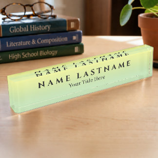 Ombré Gelb Grün Pastell Namensplakette