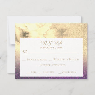 *~* Ombre Glitzer Eggpflanze Gelbgolden UAWG RSVP Karte