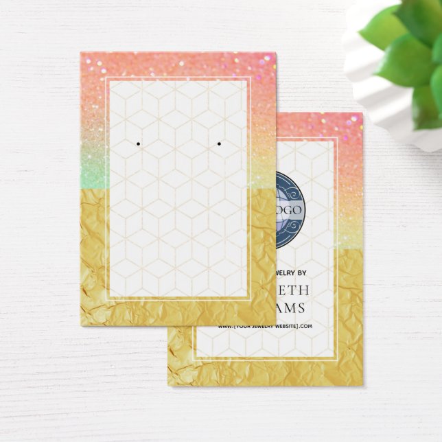 Ombre Glitzer Gold Rainbow Earring Display Cards (Schreibtisch)