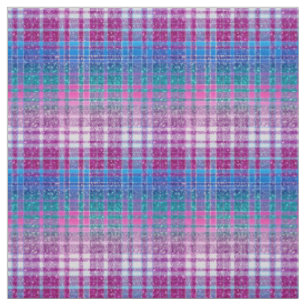 Ombre Glitzer Kariert in Rosa Blau Lila Stoff
