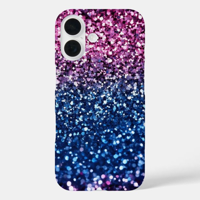 Ombre Glitzer Lila Blue Case-Mate iPhone Hülle (Rückseite)