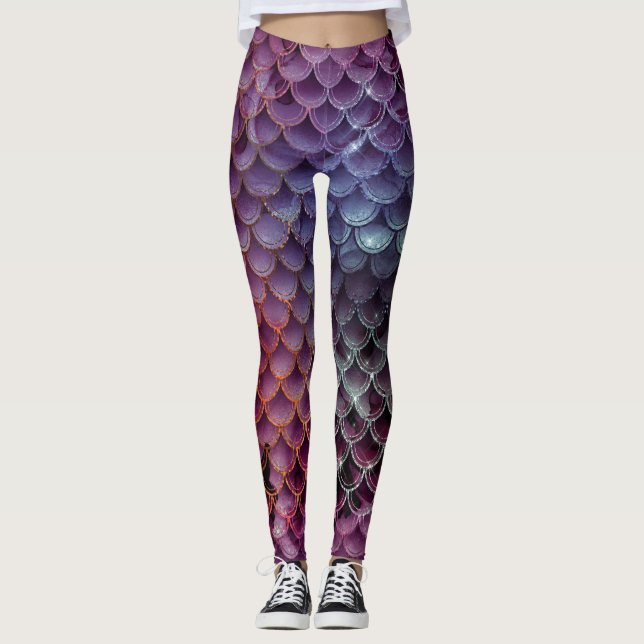 Ombre Glitzer Mermaid Scales Leggings (Vorderseite)