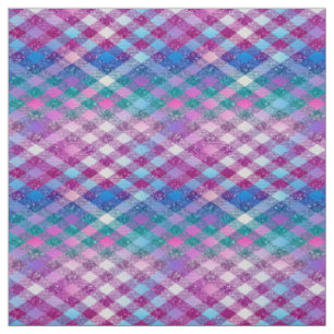 Ombre Glitzer Raute in Rosa Blau Lila Stoff