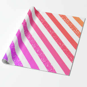 Ombre Glitzer Striping Holiday Geschenkpapier