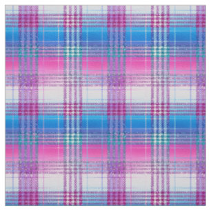 Ombre Glitzer Tartan in Blue Pink Lila Stoff