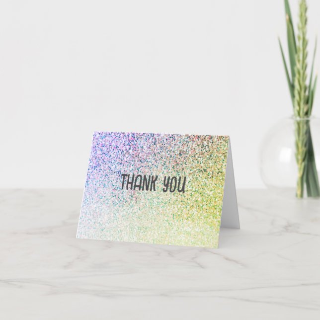 Ombre Glitzer Unicorn Dankeskarte (Vorderseite)