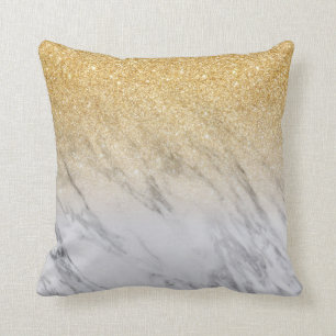 Ombre Gold Glitzer Marble Gradient Fading Kissen