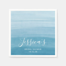 Ombre Gradient Dip Dye Ocean Blue Brautparty Serviette