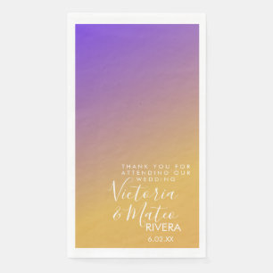 Ombre-Gradient Lila Gelb Sonnenuntergang Hochzeit  Serviette