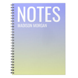 Ombre Gradient lila gelbe Typografie modern Notizblock