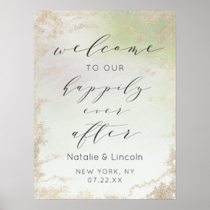 Ombre Green glücklich immer nach dem Empfang unter Poster