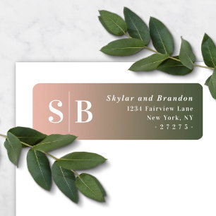Ombre Green & Pink Wedding Rücksendeadresse
