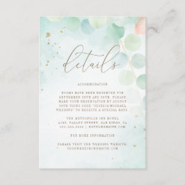 Ombre Greenery Eucalyptus Monogram Wedding Details Begleitkarte