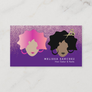 Ombré-Haare falscher Goldglitter Mädchen Salon Sch Visitenkarte