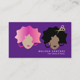 Ombré Hair Shears Imitate Gold Wavy Girl Salon Bea Visitenkarte