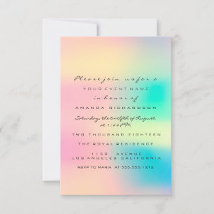 Ombre Holographic Pastel Bridal Sweet 16. Einladung