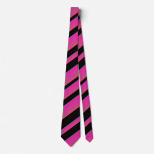 Ombre Hot Pink Schwarz Mehrfarbig Diagonale Streif Krawatte
