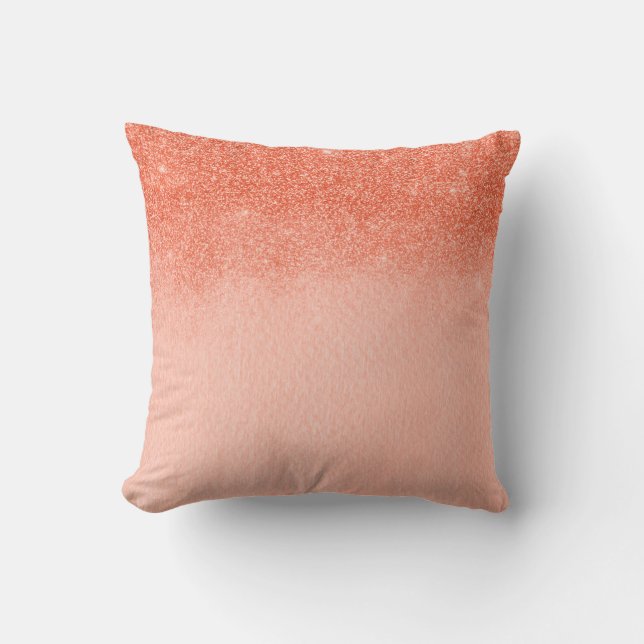 Ombre Hübsch Living Coral Peach Pink Farbe 2019 Kissen (Vorderseite)