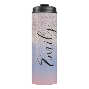 Ombre Imitats Sparkle Farbenfrohe Mit Monogramm Be Thermosbecher