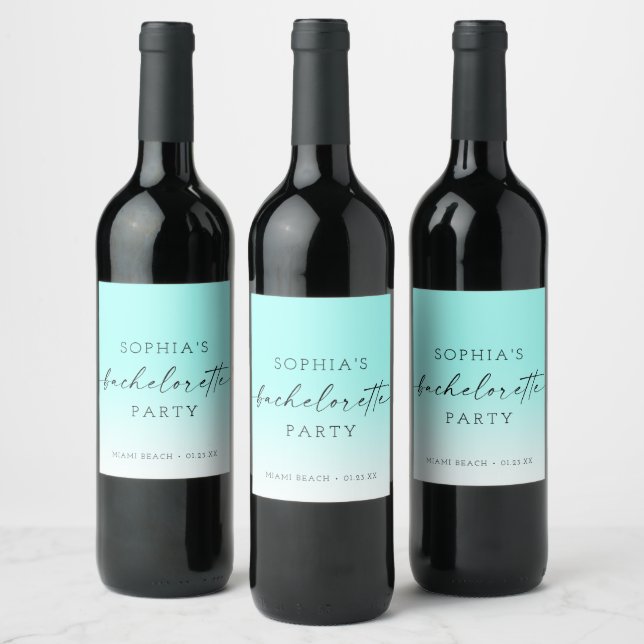 Ombre Junggeselinnen-Abschied Wine Fevor Labels Weinetikett (Flaschen)