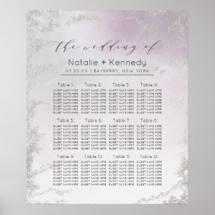 Ombre Lavender Lila Hochzeitstisch Poster