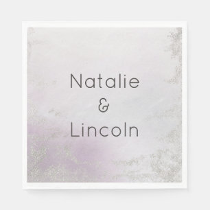 Ombre Lavender Lila Luxe Wedding Monogram Dinner Serviette