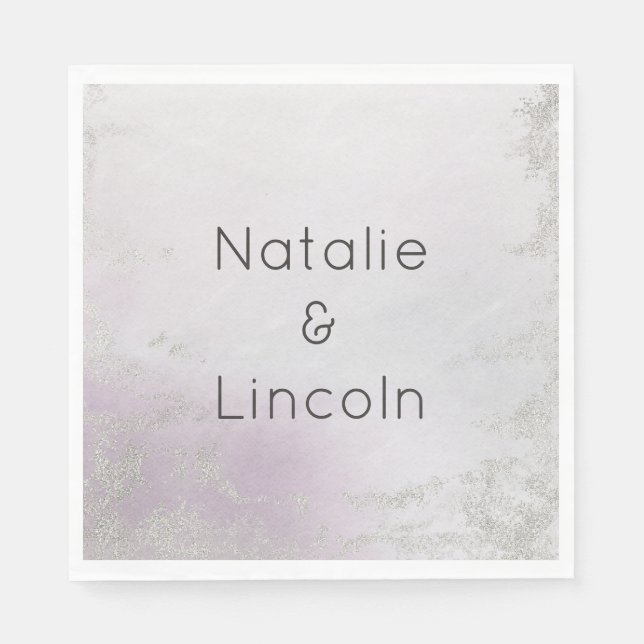 Ombre Lavender Lila Luxe Wedding Monogram Dinner Serviette (Vorderseite)