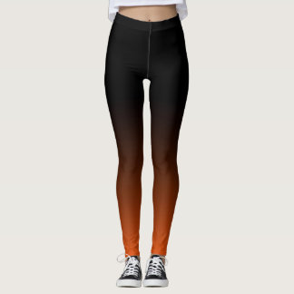 Ombre Leggings - schwärzen Sie in orange Rot