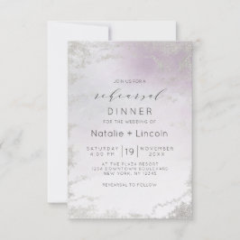 Ombre Light Lila Silver Foil Probe Dinner Einladung