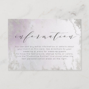 Ombre Light Lila Silver Foil Wedding Information Begleitkarte
