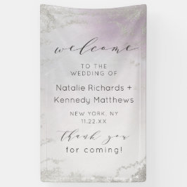 Ombre Light Lila Silver Foil Wedding Willkommen Banner