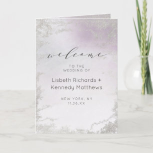 Ombre Light Lila Silver Foil Wedding Zeremonie Programm