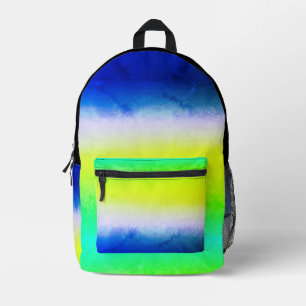 Ombre lila-gelbe Frühlingsfarbenrippe Bedruckter Rucksack