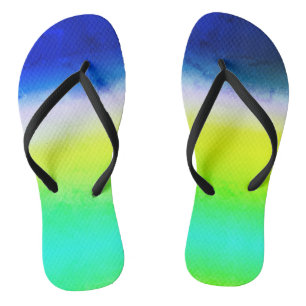Ombre lila-gelbe Frühlingsfarbenrippe Flip Flops
