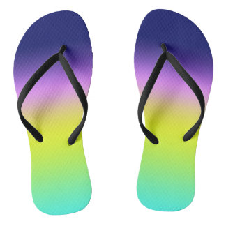 Ombre lila-gelbe Frühlingsfarbenrippe Flip Flops
