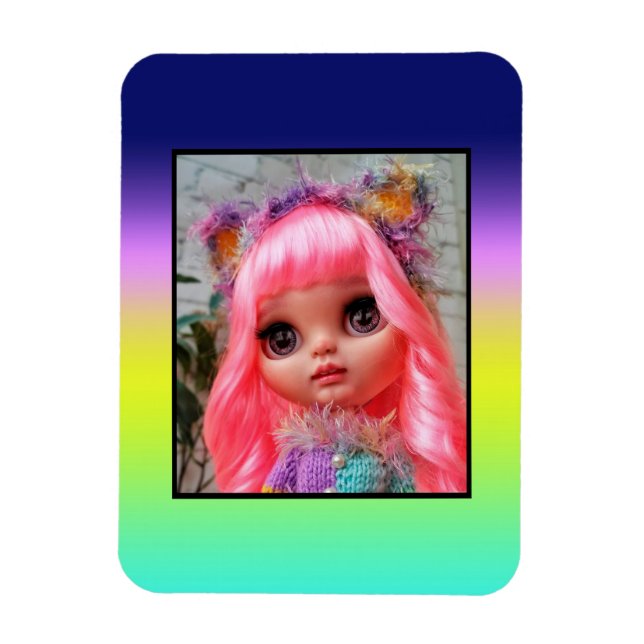 Ombre lila-gelbe Frühlingsfarbenrippe Magnet (Vertikal)