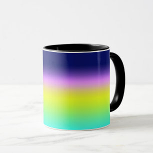 Ombre lila-gelbe Frühlingsfarbenrippe Tasse