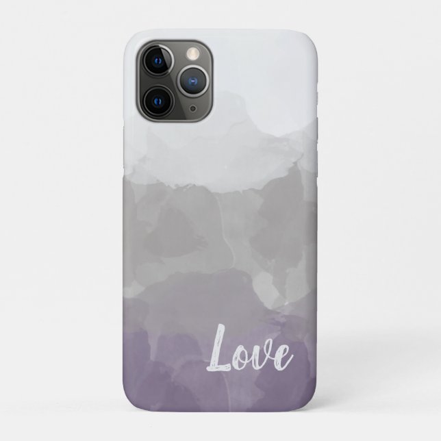 Ombre Lila und grau Liebe Graceful Gradient Case-Mate iPhone Hülle (Rückseite)