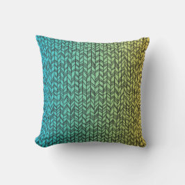 Ombre & Lines Aquamarin Kissen