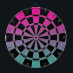 Ombre Magenta Lila Aquamarin und schwarz Dartscheibe<br><div class="desc">Ombre Magenta Lila Aquamarin- und Black Dart Board</div>