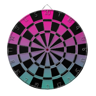 Ombre Magenta Lila Türkis Und Schwarz Dartscheibe