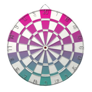 Ombre Magenta Lila Türkis Und Weiß Dartscheibe