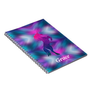 Ombre Magical Unicorn Personalisiertes Notebook Notizblock