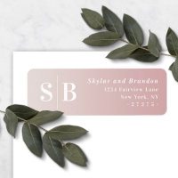 Ombre Mauve & Off-White Wedding Rücksendeadresse
